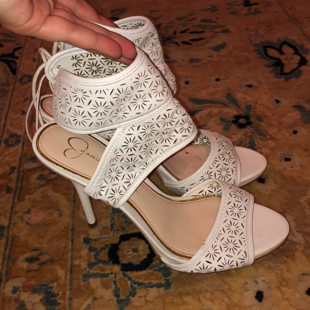 White Jessica Simpson Heels.